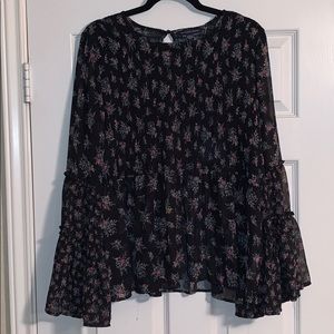 American Eagle Flowy Sheer Shirt